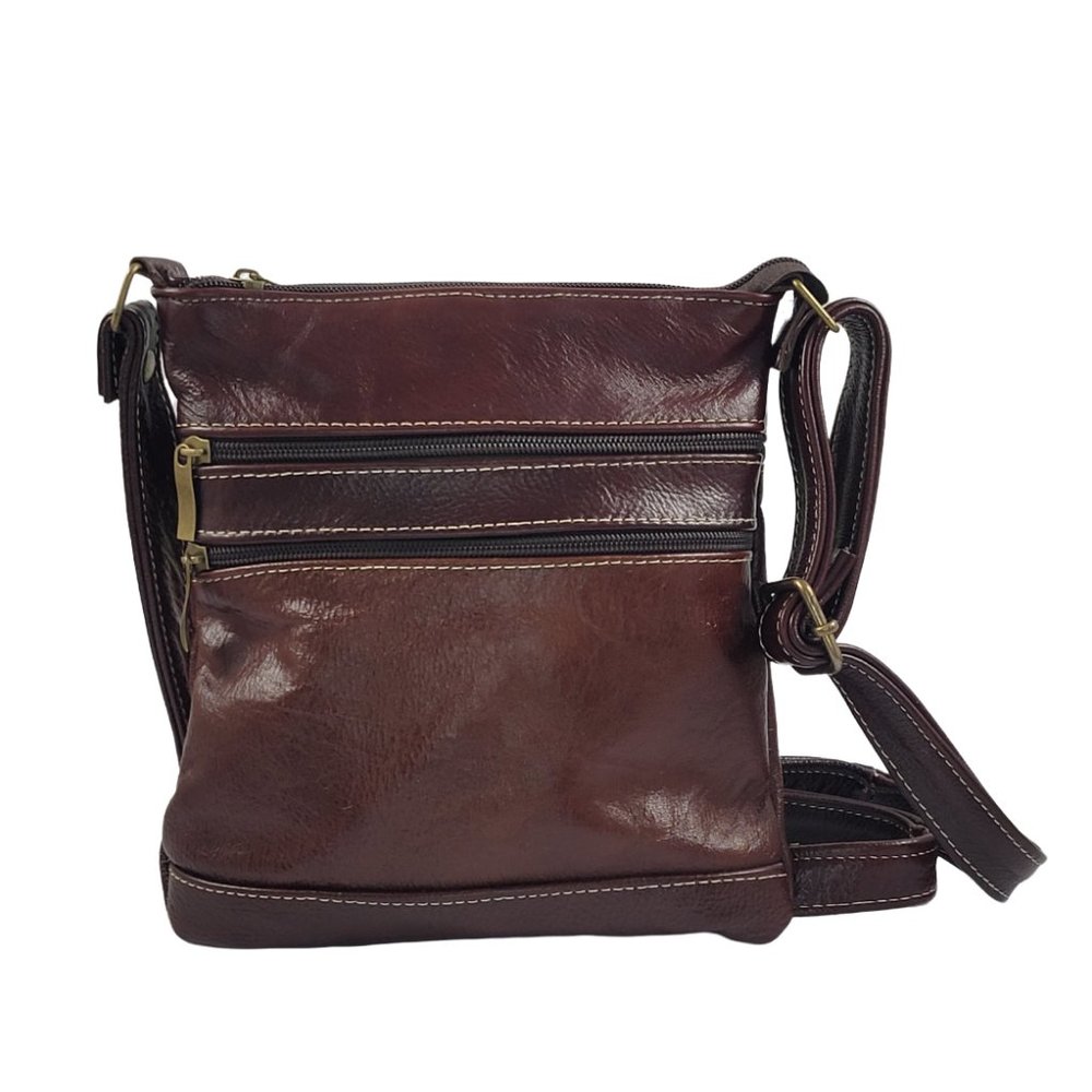 Genuine Leather Crossbody bag. Handcrafted. Wine Color. Trip bag